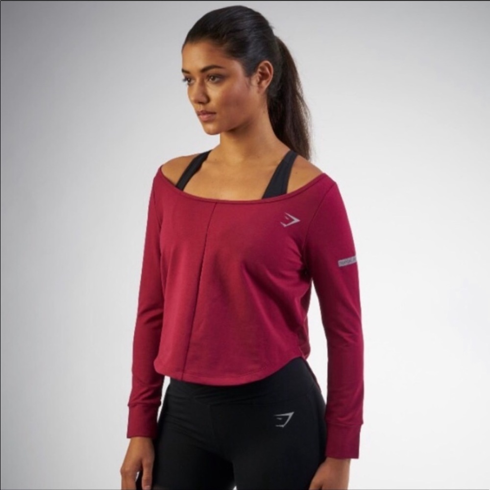 GYMSHARK CROP WORKOUT SHIRT (SMALL) ❤️
